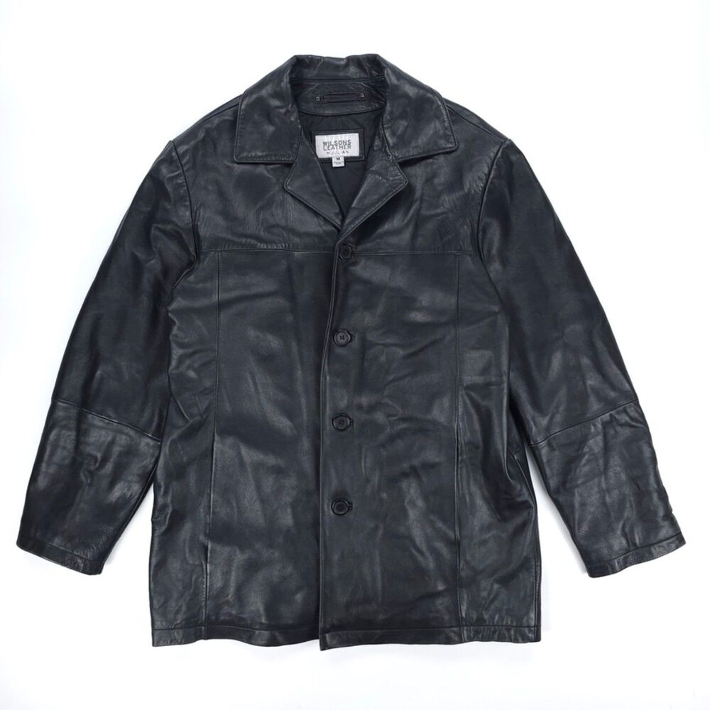 VINTAGE Wilsons Leather Button Down Jacket Minima… - image 1